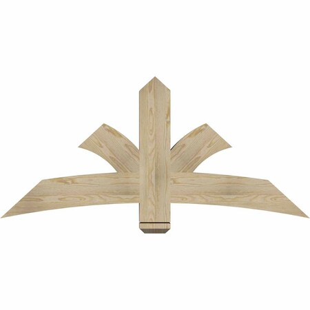 Ekena Millwork Davenport Rough Sawn Timber Gable Bracket, Douglas Fir, 60"W x 27"H x 4"D x 6"F, 11/12 Pitch GBW060X27X0406DAV00RDF